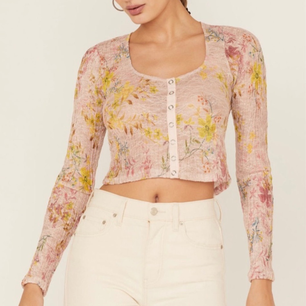 Free People Angelina Top Light Combo Floral